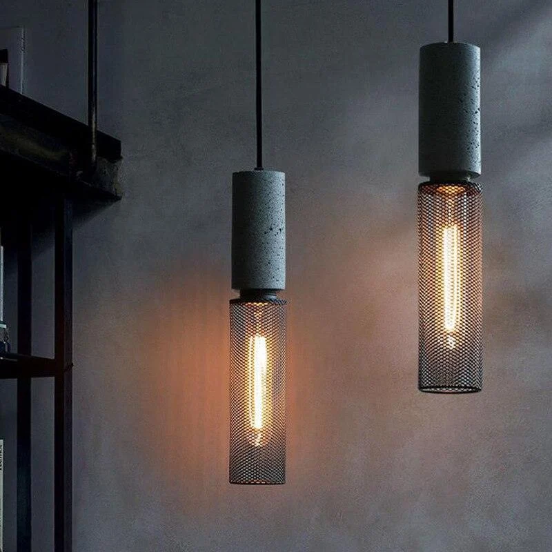 Homeko Lampshade Cement Bar Pendant Lamp -