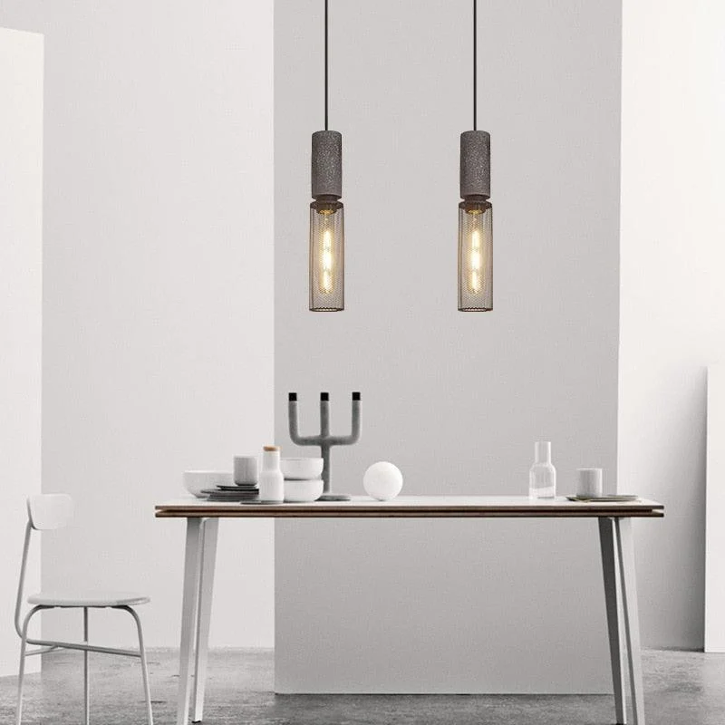 Homeko Lampshade Cement Bar Pendant Lamp -