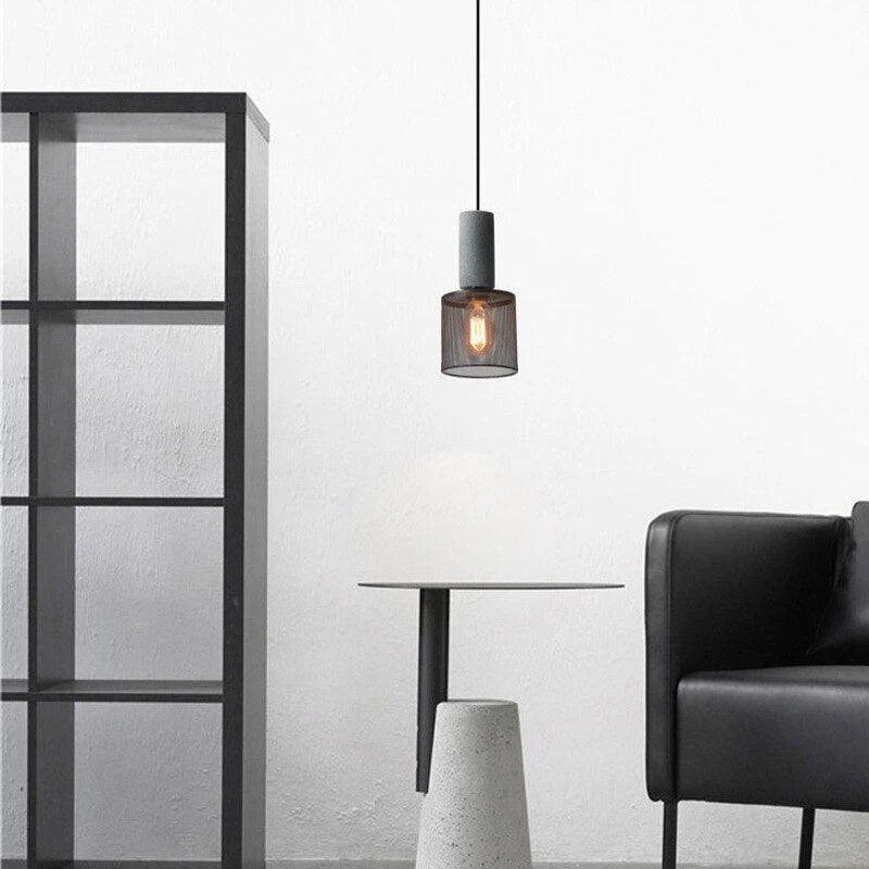 Homeko Lampshade Cement Bar Pendant Lamp -