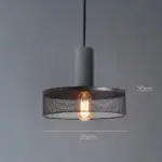 Homeko Lampshade Cement Bar Pendant Lamp
