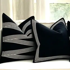 Homeko Large Geometric Striped Cushion Covers