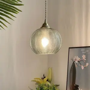 Homeko Leaf Textured Glass Pendant Lights - 