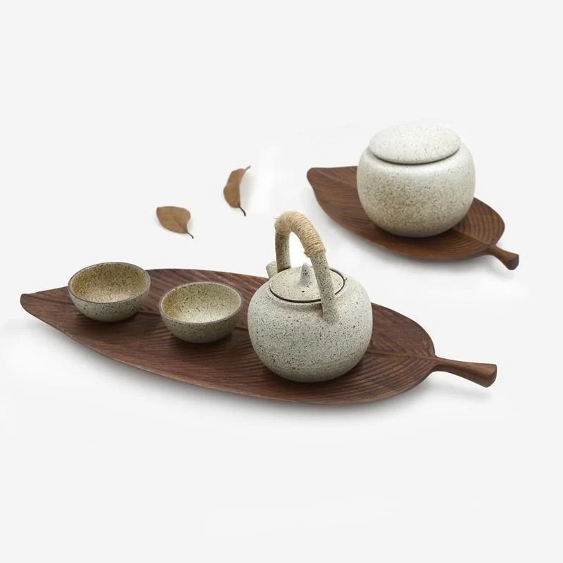 Homeko Leaf Wooden Serving Trays -