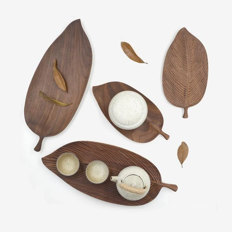 Homeko Leaf Wooden Serving Trays -