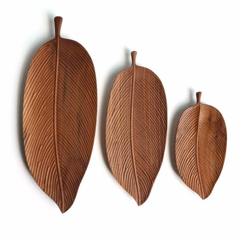 Homeko Leaf Wooden Serving Trays -