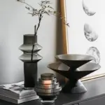 Homeko_Linear_Abstract_Gray_Decorative_Glass_Vase_-_-4260546 Homeko Linear Abstract Gray Decorative Glass Vase