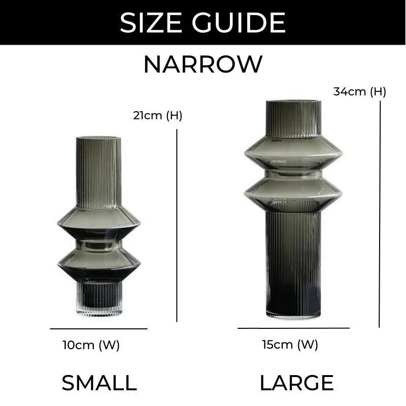 Homeko Linear Abstract Gray Decorative Glass Vase -