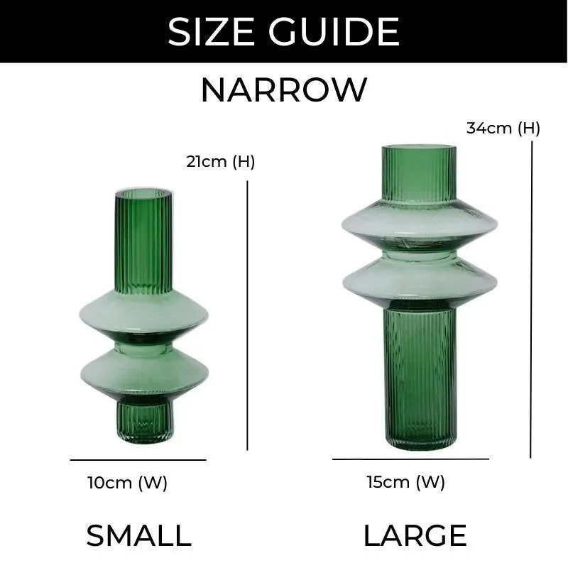 Homeko Linear Abstract Green Decorative Glass Vase -