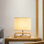 Homeko_Linen_Cover_Wooden_Table_Lamp_-_-4260694 Homeko Linen Cover Wooden Table Lamp