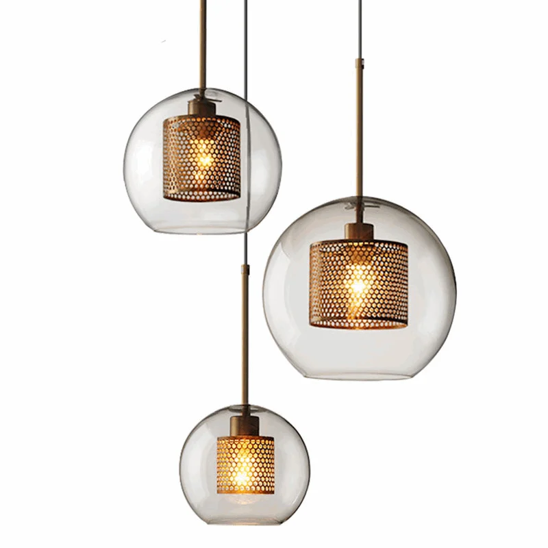 Homeko Loft Glass Ball Pendant Light -