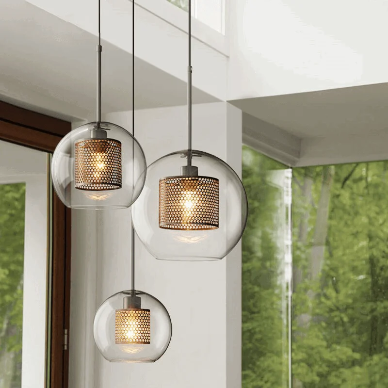 Homeko Loft Glass Ball Pendant Light -