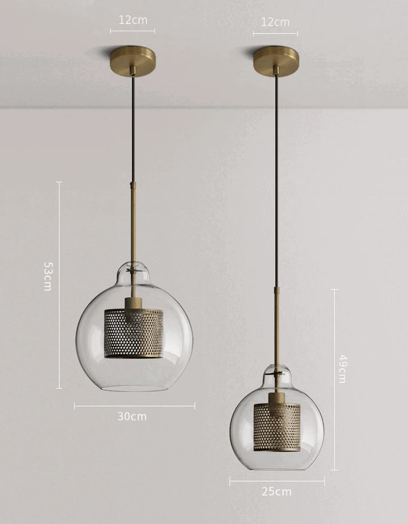 Homeko Loft Glass Ball Pendant Light -