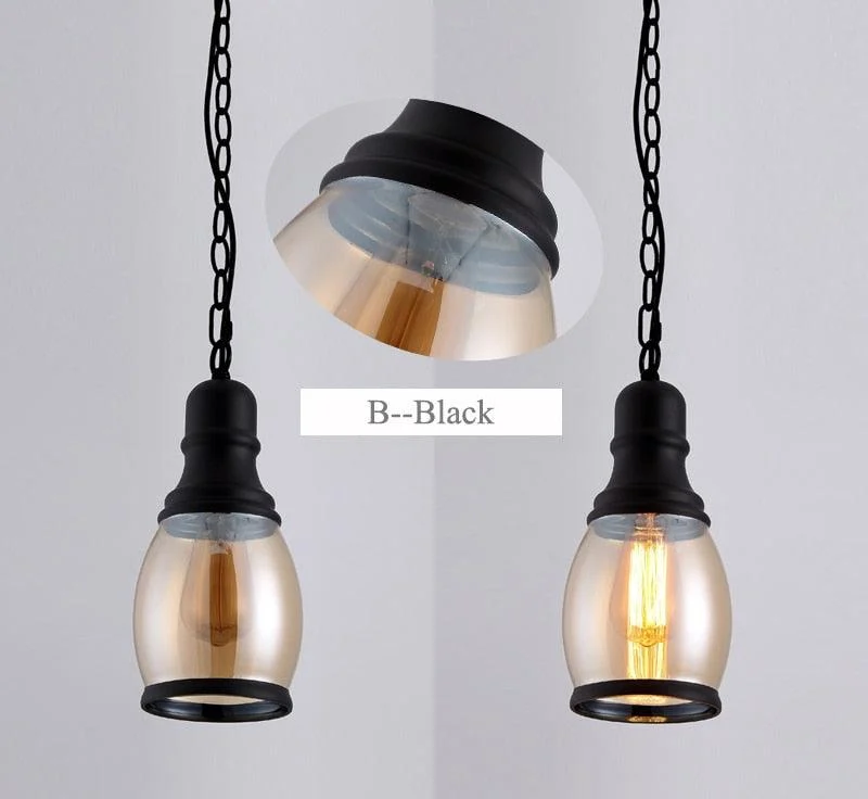 Homeko Loft Glass Lamp Bar Pendant Light -