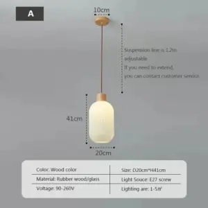 Homeko Loft Glass Lampshade Pendant Lamp