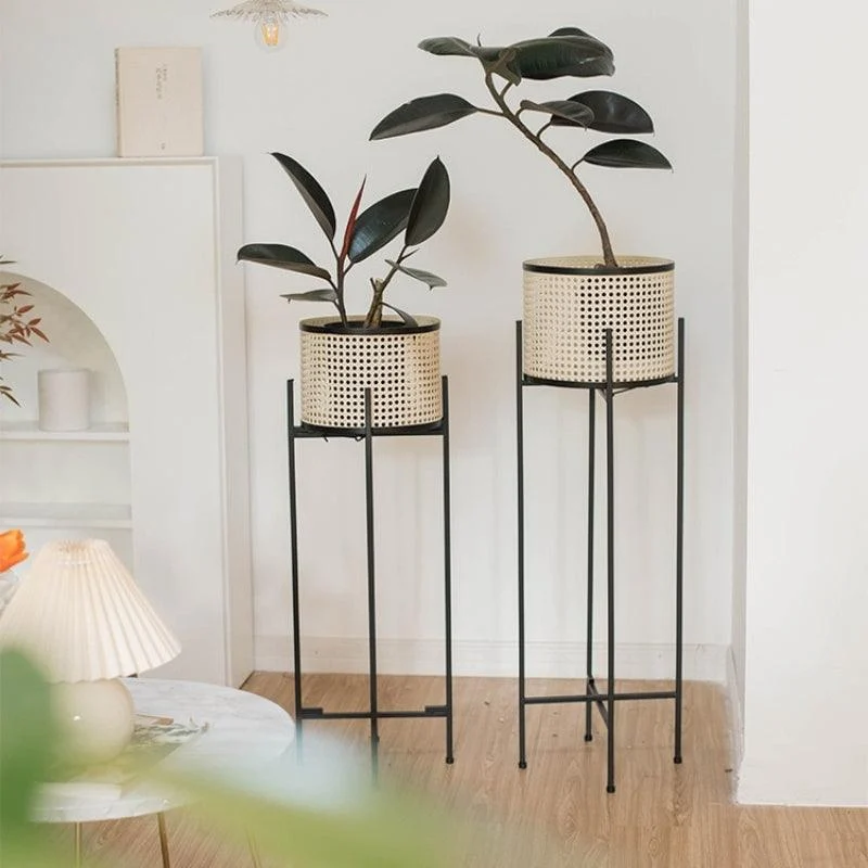 Homeko Look Stilted Metal Floor Planter Pots -