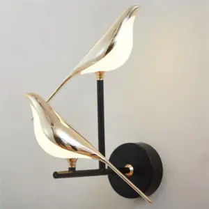 Homeko Magpie Art Design Golden Bird Wall Lights