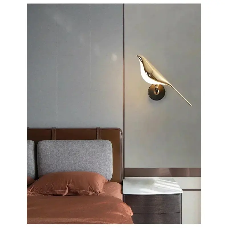 Homeko Magpie Art Design Golden Bird Wall Lights