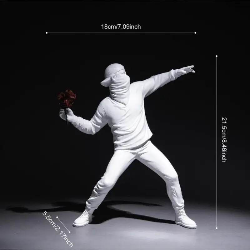 Homeko Man Throwing Flowers Sculpture