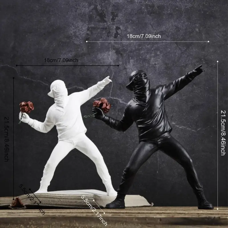 Homeko Man Throwing Flowers Sculpture