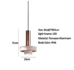 Homeko Marble Stone Aluminum Base Pendant Light