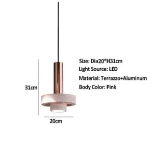 Homeko Marble Stone Aluminum Base Pendant Light