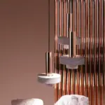 Homeko Marble Stone Aluminum Base Pendant Light