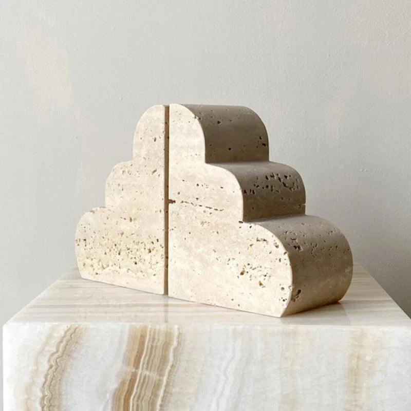 Homeko Marble Travertine Bookends -