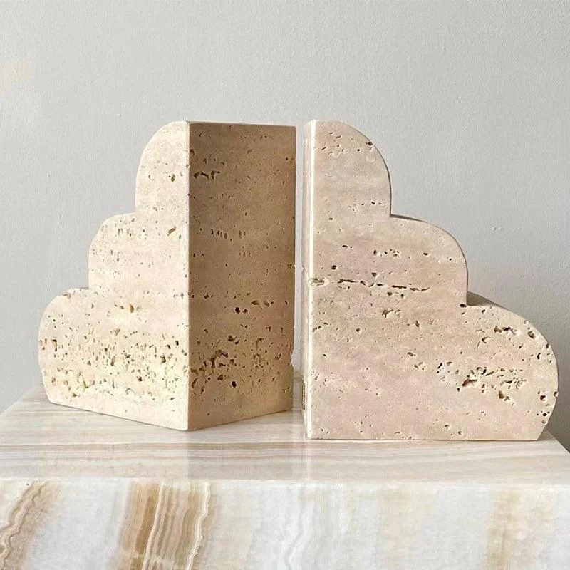 Homeko Marble Travertine Bookends -