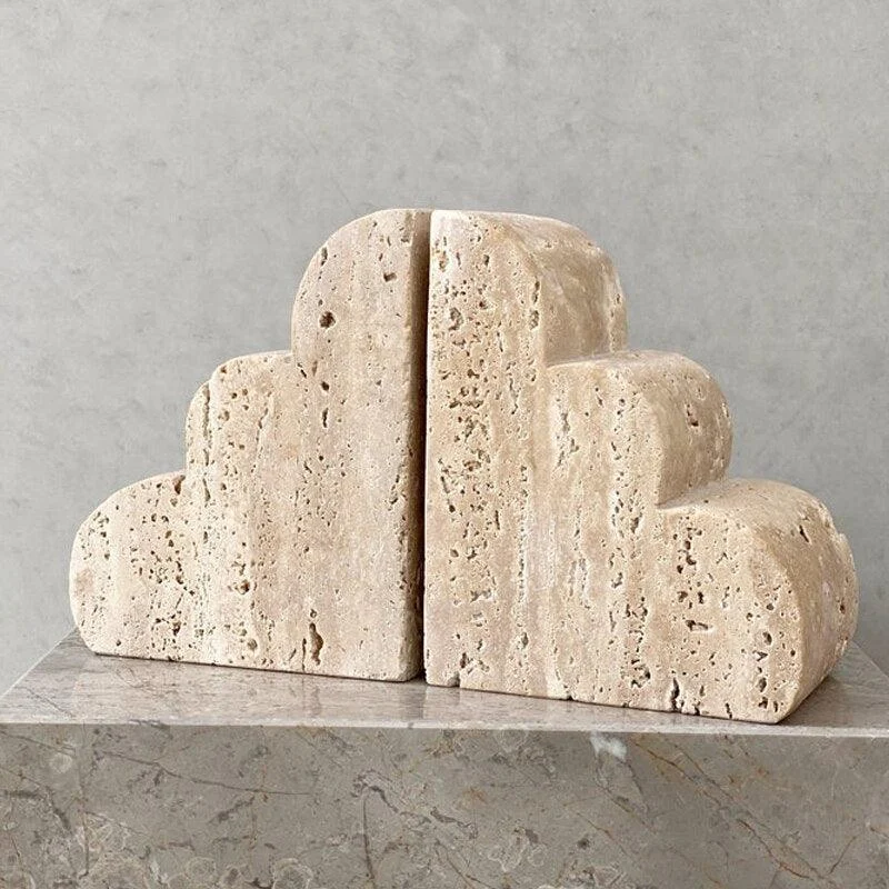 Homeko Marble Travertine Bookends -