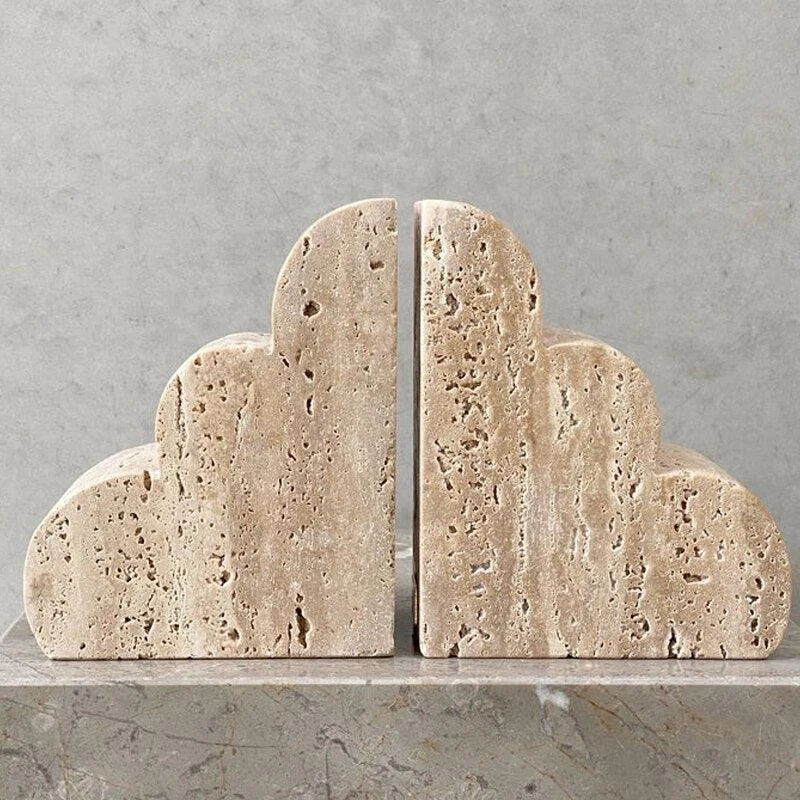 Homeko Marble Travertine Bookends -