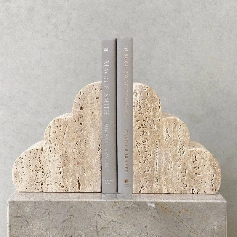 Homeko Marble Travertine Bookends -