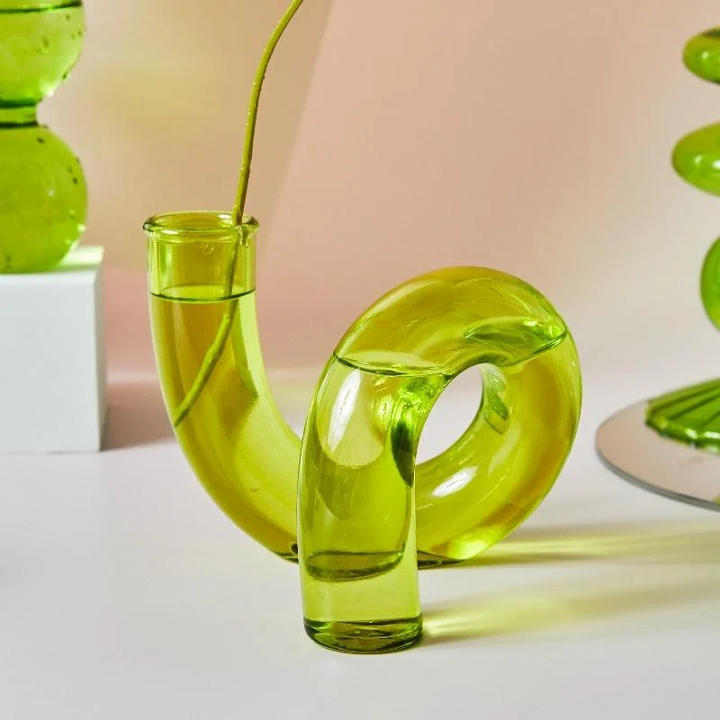 Homeko Meadows Glass Taper Candle Holder & Vases -