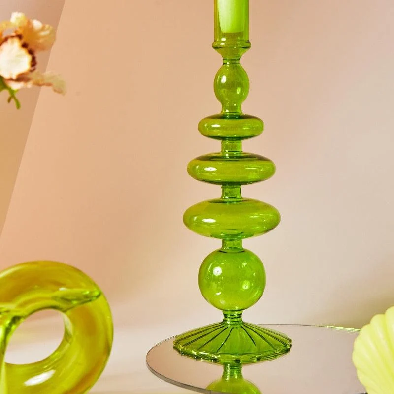 Homeko Meadows Glass Taper Candle Holder & Vases -