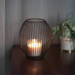 Homeko Metal Basket Candle Holders