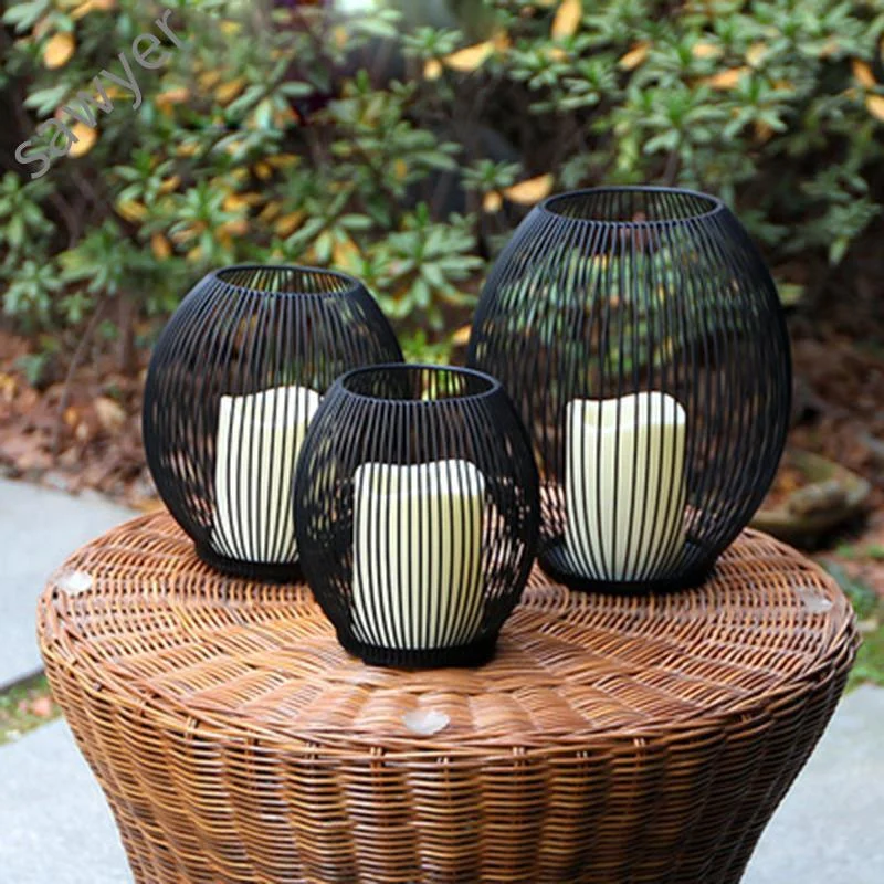 Homeko Metal Basket Candle Holders -