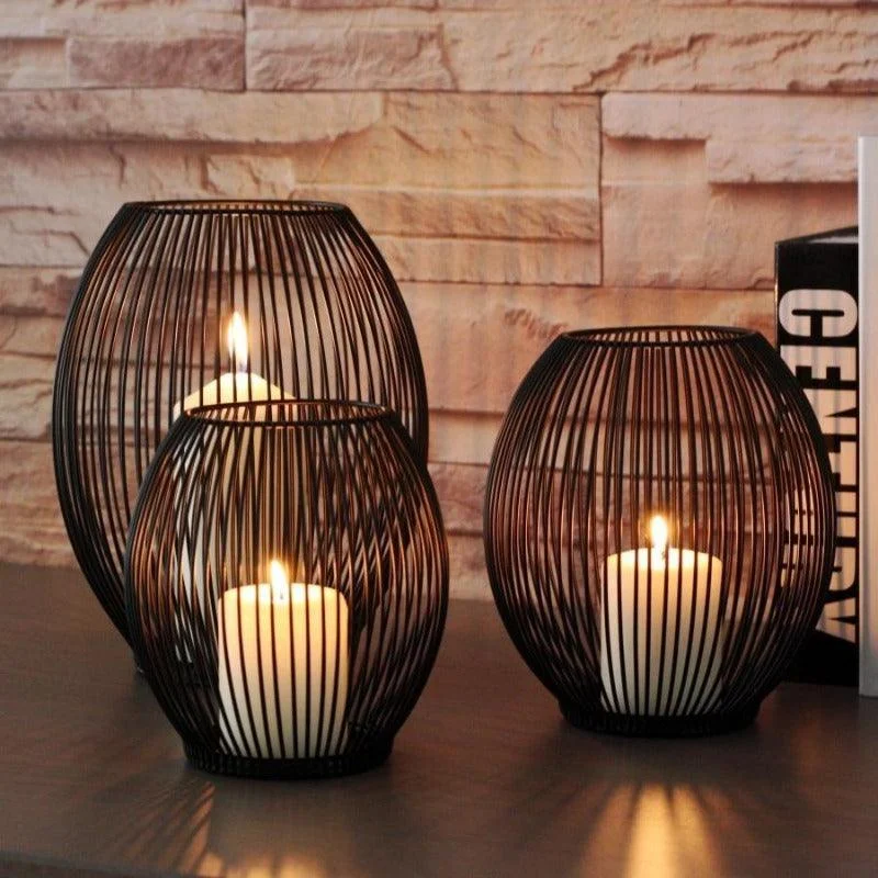 Homeko Metal Basket Candle Holders -