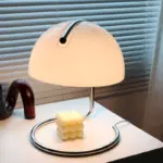 Homeko Metal Glass Shade Table Lamp