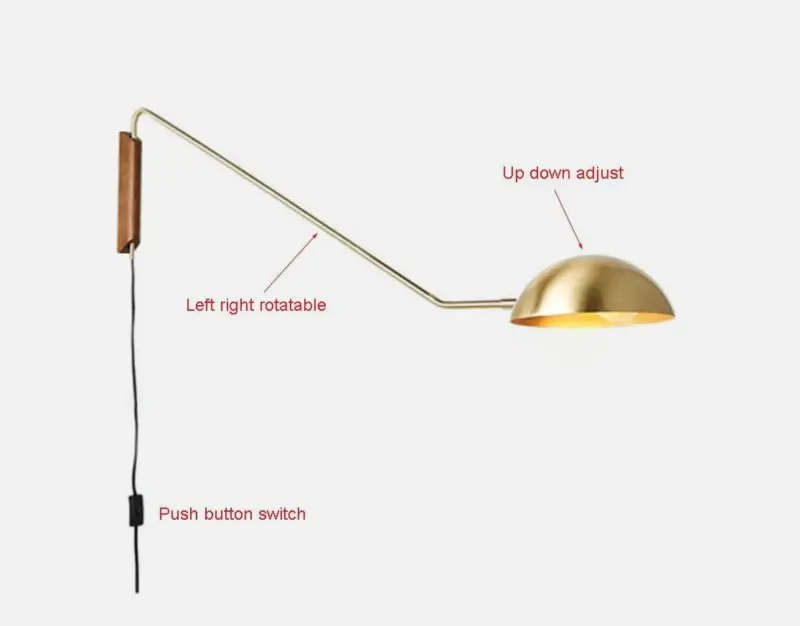 Homeko Metal Long Arm Wall Lamp
