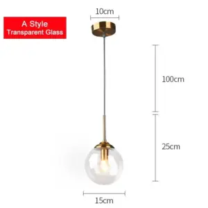 Homeko Metal Ring Glass Pendant Lights
