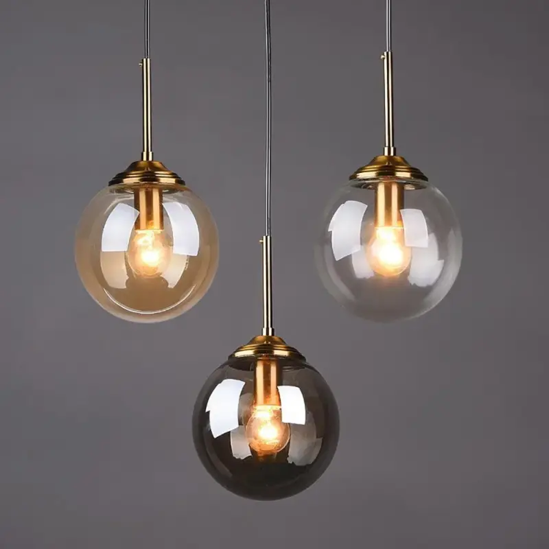 Homeko Metal Ring Glass Pendant Lights