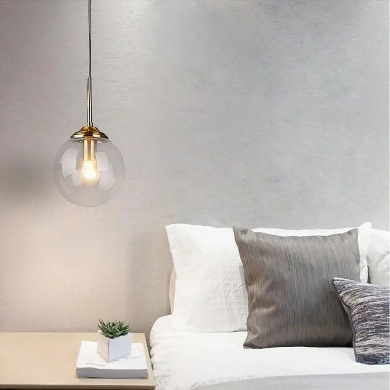 Homeko Metal Ring Glass Pendant Lights