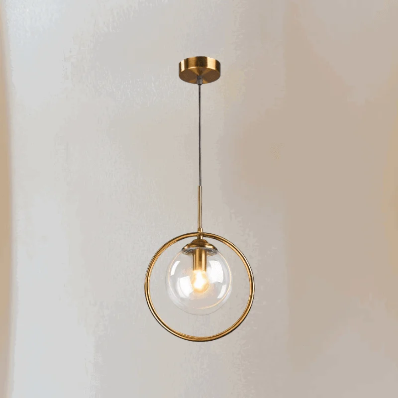 Homeko Metal Ring Glass Pendant Lights -