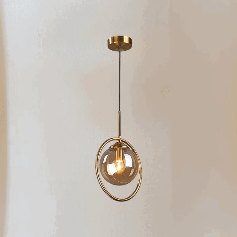 Homeko Metal Ring Glass Pendant Lights -