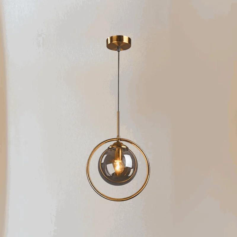 Homeko Metal Ring Glass Pendant Lights -