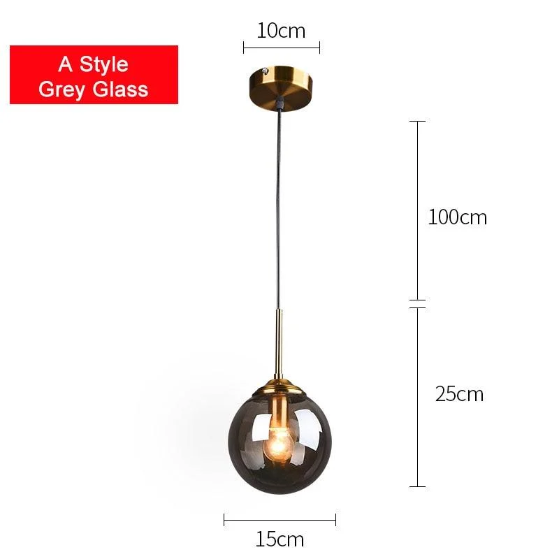 Homeko Metal Ring Glass Pendant Lights -