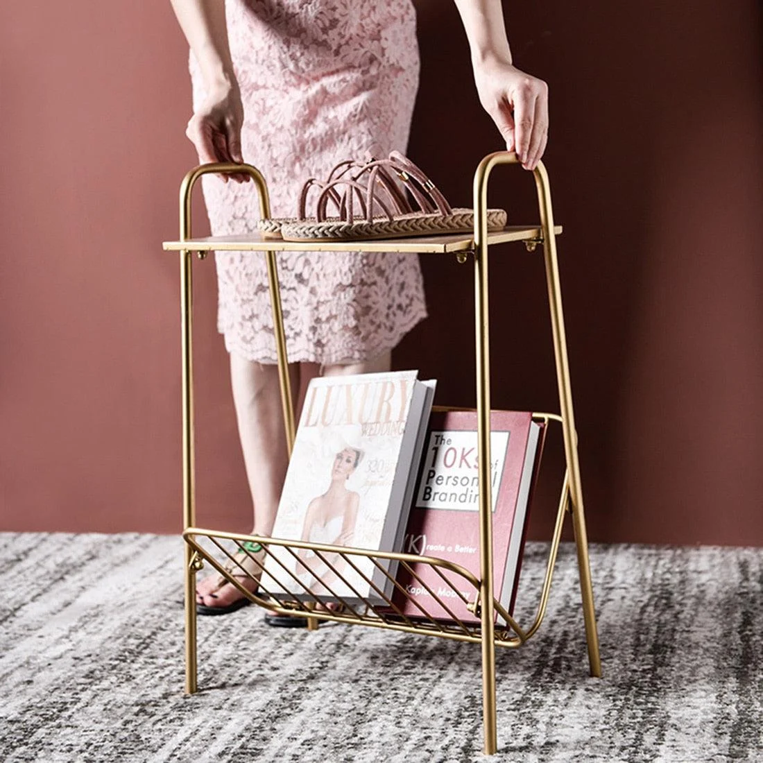 Homeko Metal Side Table Rack -