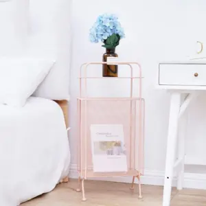 Homeko Metal Side Table and Magazine Rack