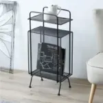 Homeko Metal Side Table and Magazine Rack