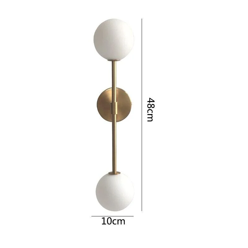 Homeko Milky Round Glass Double Ball Wall Lamp -