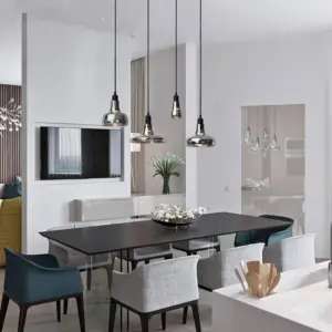 Homeko Mini Shiny Gray Glass Pendant Lights